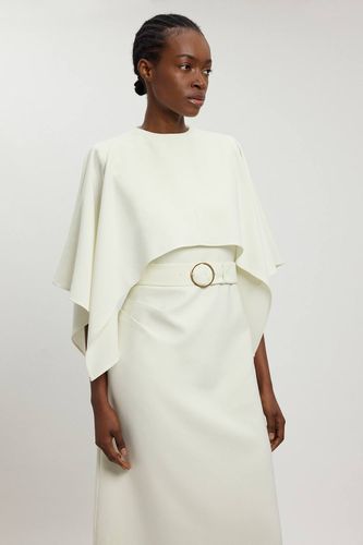 Robe Maxi Cape Asymétrique En Viscose Compacte | Taille 18 - KarenMillen - Modalova