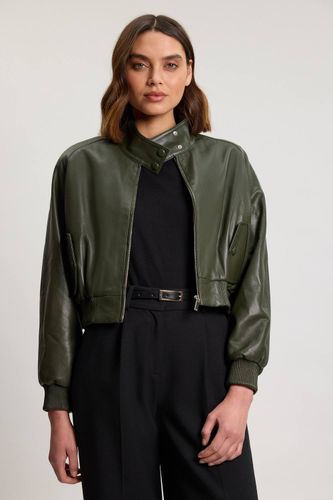 Blouson Aviateur En Cuir | Taille 14 - KarenMillen - Modalova