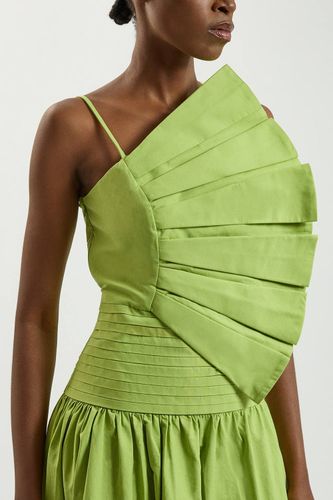 Robe Midi Tissée En Popeline De Coton Avec Détail De Plis 3D | Taille 18 - KarenMillen - Modalova