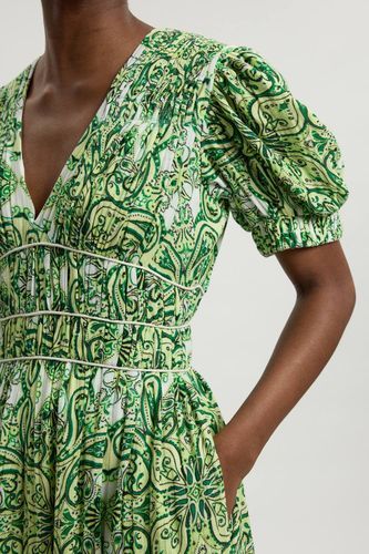 Robe Midi En Double Étoffe À Imprimé Carreaux Avec Passepoil Contrastant | Taille 18 - KarenMillen - Modalova