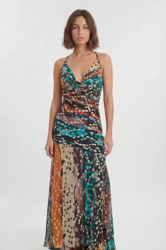 Robe Midi À Coupe Biais Imprimé Animal Linéaire Avec Détails Métallisés | Taille 8 - KarenMillen - Modalova