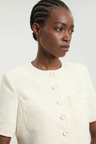 Veste De Smoking Courte En Satin À Manches Courtes Petite | Taille 16 - KarenMillen - Modalova