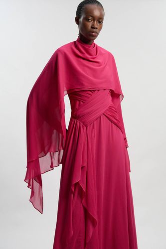 Robe Maxi En Georgette Tissée Froissée Avec Croisé Devant Petite | Taille 16 - KarenMillen - Modalova
