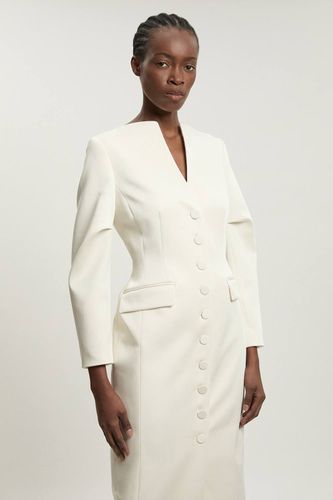Robe Midi Cintrée En Satin À Boutonnage Sur Toute La Longueur | Taille 18 - KarenMillen - Modalova