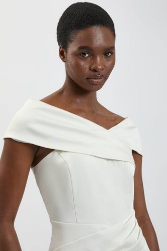 Robe Maxi Fourreau Asymétrique Drapée En Satin Ajusté Petite | Taille 16 - KarenMillen - Modalova