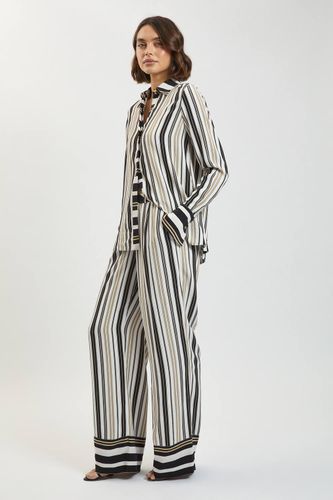 Chemise Coordonnée En Viscose À Rayures Contrastées | Taille 16 - KarenMillen - Modalova