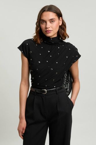 Haut En Jersey À Col Bénitier Avec Détails Cloutés | Taille XS - KarenMillen - Modalova