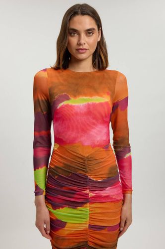Robe Longue En Maille Froncée À Imprimé Marbré | Taille Medium - KarenMillen - Modalova
