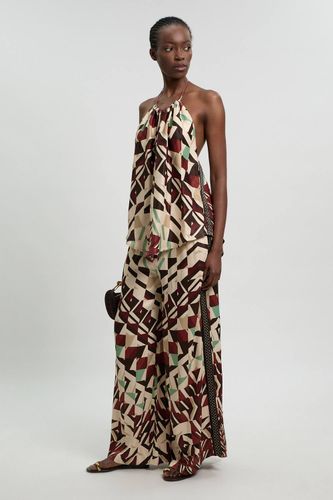 Haut Dos Nu En Viscose Satinée À Imprimé Géométrique | Taille 18 - KarenMillen - Modalova