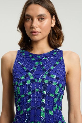Robe Maxi Tissée À Encolure Américaine Ornée De Motifs Géométriques | Taille 16 - KarenMillen - Modalova