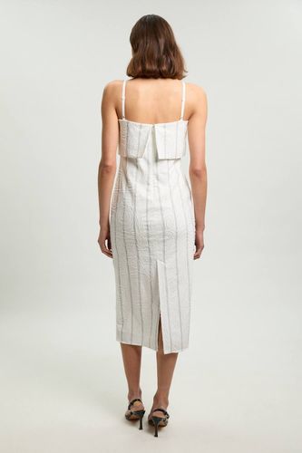 Robe Midi Ajustée Bandeau À Rayures Fines Texturées | Taille 16 - KarenMillen - Modalova