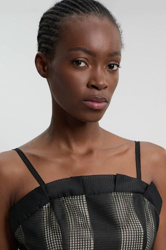 Haut Asymétrique En Mélange D'organza Texturé | Taille 16 - KarenMillen - Modalova