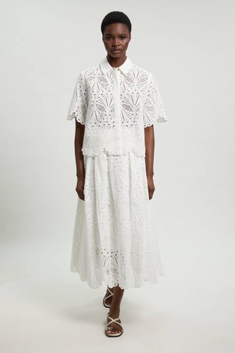 Blouse En Broderie Anglaise De Coton À Manches Courtes | Taille 8 - KarenMillen - Modalova