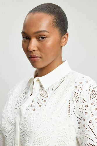 Chemisier Grande Taille En Coton Broderie Anglaise À Manches Courtes | Taille 20 - KarenMillen - Modalova
