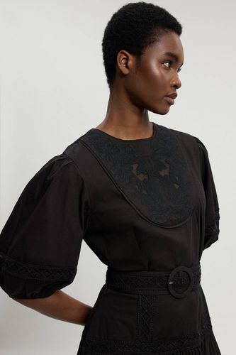 Robe Midi En Popeline Avec Ceinture | Taille 16 - KarenMillen - Modalova
