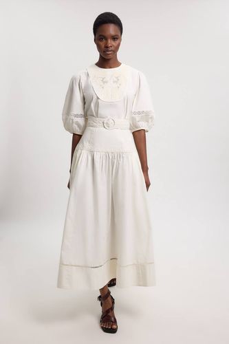 Robe Midi En Popeline Avec Ceinture | Taille 16 - KarenMillen - Modalova