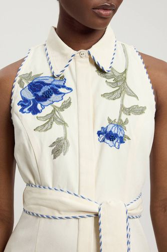 Robe Midi Cintrée À Ceinture Avec Appliqués Floraux | Taille 16 - KarenMillen - Modalova