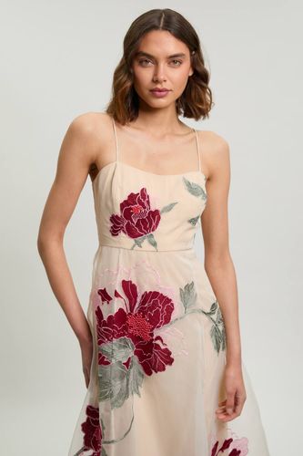 Robe Bustier En Organza À Broderie Florale | Taille 16 - KarenMillen - Modalova