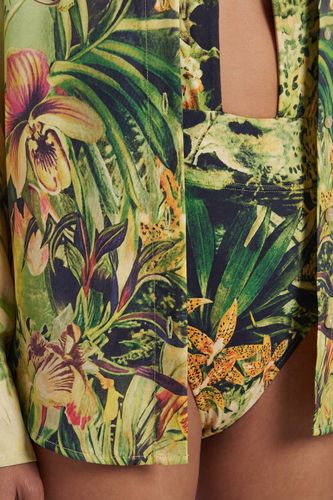 Chemise De Plage En Viscose Filée À Motif Tropical | Taille Medium - KarenMillen - Modalova