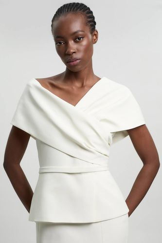 Robe Midi Ajustée À Basque En Viscose Stretch Compacte | Taille 14 - KarenMillen - Modalova
