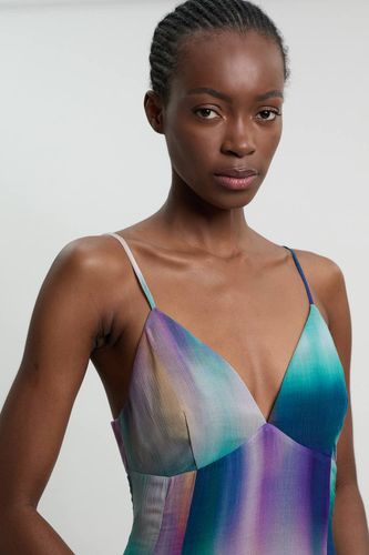 Robe Midi Tissée À Imprimé Flou Avec Bretelles En Georgette Crêpée Petite Taille | Taille 16 - KarenMillen - Modalova