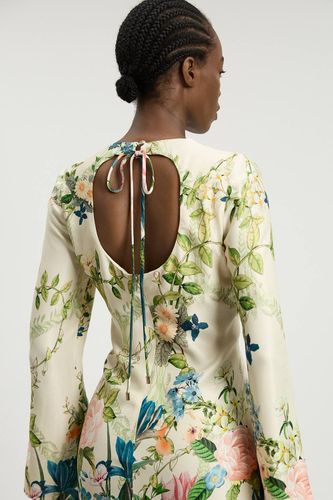 Robe Longue Fluide En Crêpe Satiné De Viscose À Imprimé Fleuri | Taille 18 - KarenMillen - Modalova