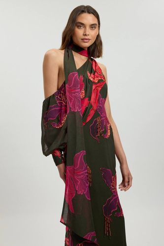 Robe Maxi Imprimée À Une Épaule Ornée | Taille 18 - KarenMillen - Modalova
