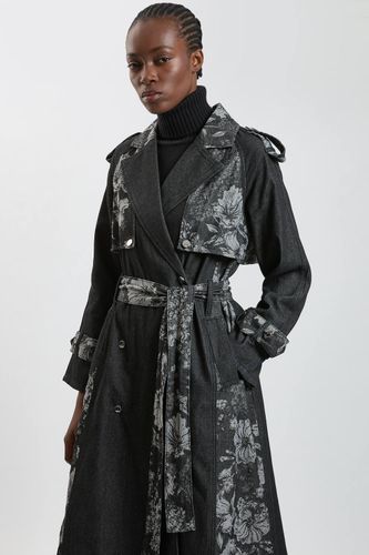 Trench-coat En Denim Jacquard | Taille 18 - KarenMillen - Modalova