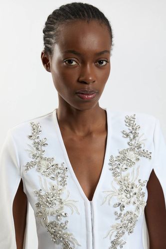 Veste Ajustée Style Bandage À Manches Cape Ornée De Perles | Taille 18 - KarenMillen - Modalova