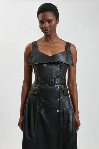 Robe Midi Trench En Synthétiquecuir | Taille 18 - KarenMillen - Modalova