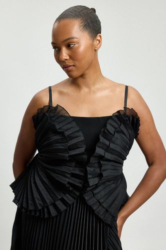 Robe Maxi Plissée En Popeline De Coton Grande Taille | Taille 20 - KarenMillen - Modalova