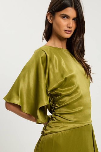 Robe Midi En Satin De Viscose Drapé Petite Taille | Taille 16 - KarenMillen - Modalova