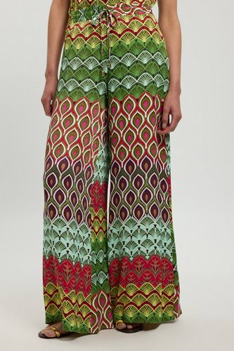 Pantalon En Viscose Satinée À Imprimé Multicolore | Taille 16 - KarenMillen - Modalova