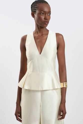 Combinaison-pantalon Jambes Larges À Basque En Sergé Satiné | Taille 18 - KarenMillen - Modalova