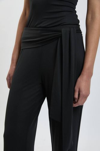 Pantalon En Jersey De Viscose À Taille Nouée | Taille Medium - KarenMillen - Modalova