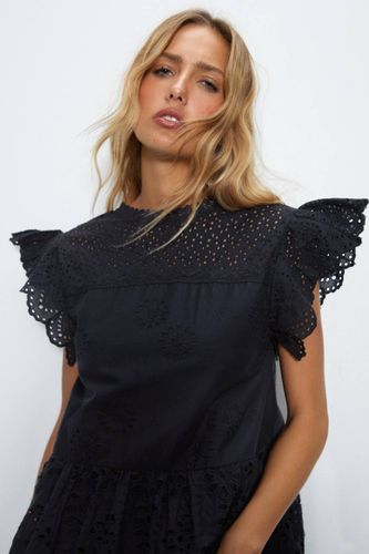 Robe Midi Étagée Mix Broderie | Taille 36 - Warehouse - Modalova