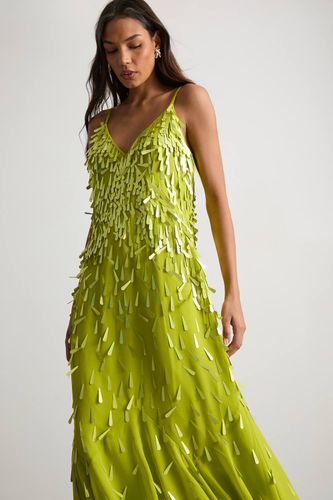 Robe Midi Premium À Ornements Goutte D'eau Et Coupe Biais | Taille 36 - Warehouse - Modalova