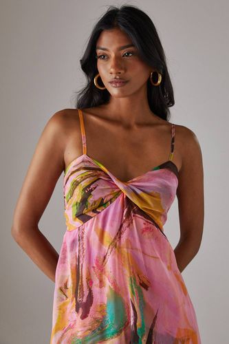 Robe Longue Bustier À Double Couche Asymétrique En Mousseline | Taille 40 - Warehouse - Modalova