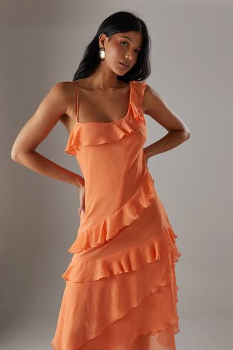 Robe Mi-longue Fluide En Mousseline À Volants Et Ourlet Asymétrique | Taille 44 - Warehouse - Modalova