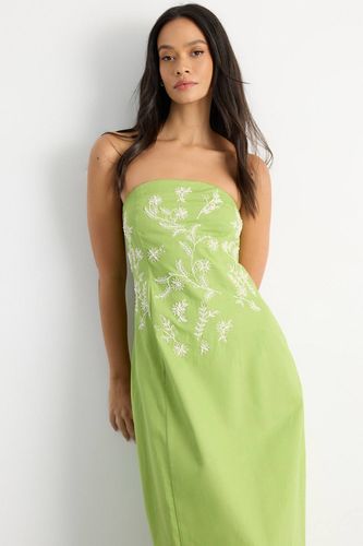 Robe Midi Bustier Brodée | Taille 42 - Warehouse - Modalova