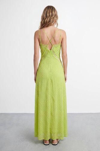 Robe Maxi En Mousseline Dobby Avec Découpes En Dentelle | Taille 46 - Warehouse - Modalova