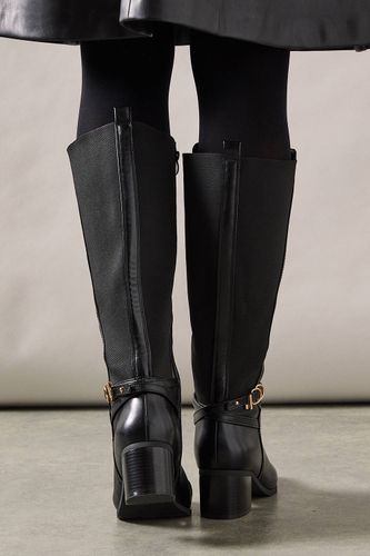 Bottes Hautes à Talon Bloc Moyen en synthétique Extensible Coupe Large Hills | Taille 36 - Wallis - Modalova