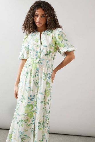 Robe Longue À Imprimé Fruits Avec Boutonnage Sur Le Devant | Taille 44 - Wallis - Modalova