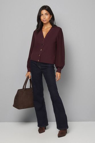 Cardigan à Manches en Mousseline et Boutonnage Devant | Taille 38 - Wallis - Modalova