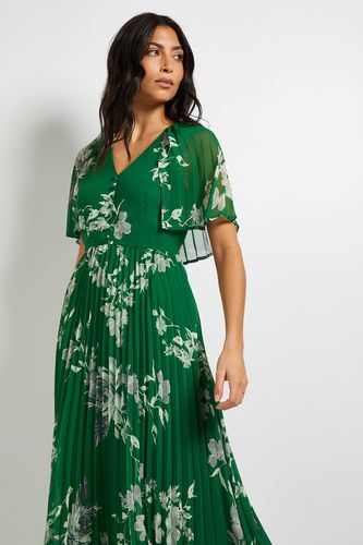 Robe Midi à Manches Cape Plissées | Taille 46 - Wallis - Modalova