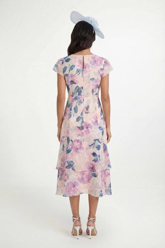 Robe Midi Petite À Plis Nervurés Et Imprimé Floral Dévoré | Taille 48 - Wallis - Modalova