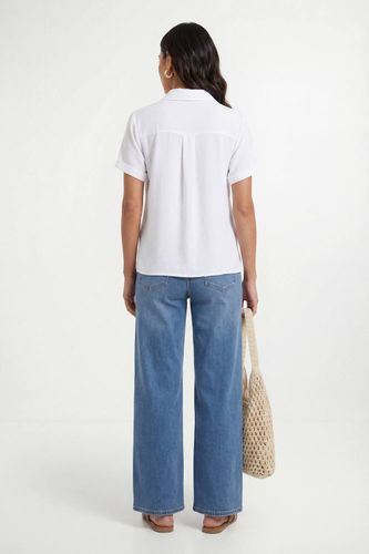 Chemise Tissée À Enfiler Avec Manches Retroussées | Taille 48 - Wallis - Modalova