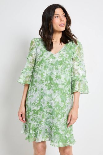 Robe Droite À Volants Imprimé Fleuri | Taille 48 - Wallis - Modalova