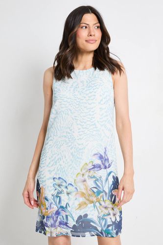 Robe Droite En Mousseline À Motifs Floraux Sans Manches | Taille 48 - Wallis - Modalova