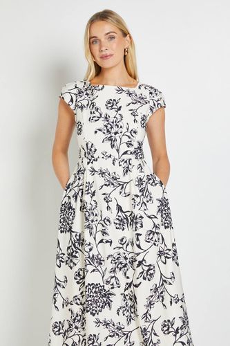 Robe Midaxi Cintrée Et Évasée En Ottoman Fleuri Petite | Taille 44 - Wallis - Modalova